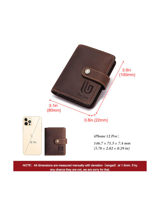Leather Men's Wallet Classic with RFID and Slide Mechanism Brown