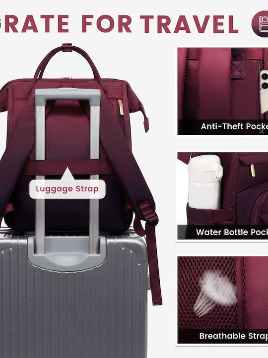 Lovevook Waterproof Backpack Backpack for 15.6" Laptop Burgundy MB2197