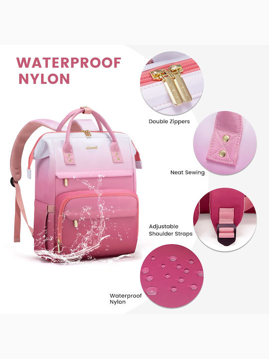 Lovevook Wasserdicht Tasche Rucksack für Laptop 15.6" Beige/Pink MB2197