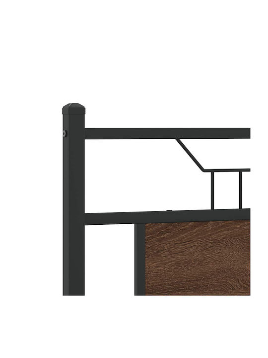 Doppelbett Aus Holz Braun mit Lattenrost für Matratze 137x190cm