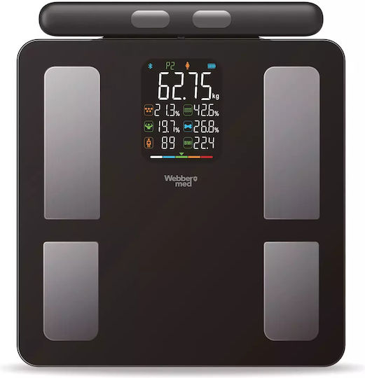 Webber Naturals Smart Ζυγαριά 180kg με Λιπομετρητή & Bluetooth Μαύρη