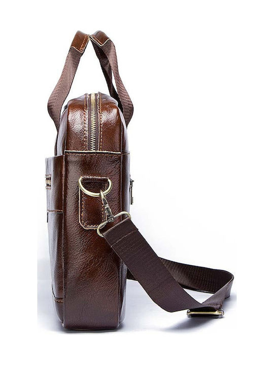 Leather Men's Bag Handbag Brown