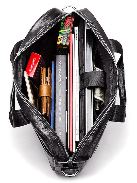 Leather Men's Bag Handbag Black
