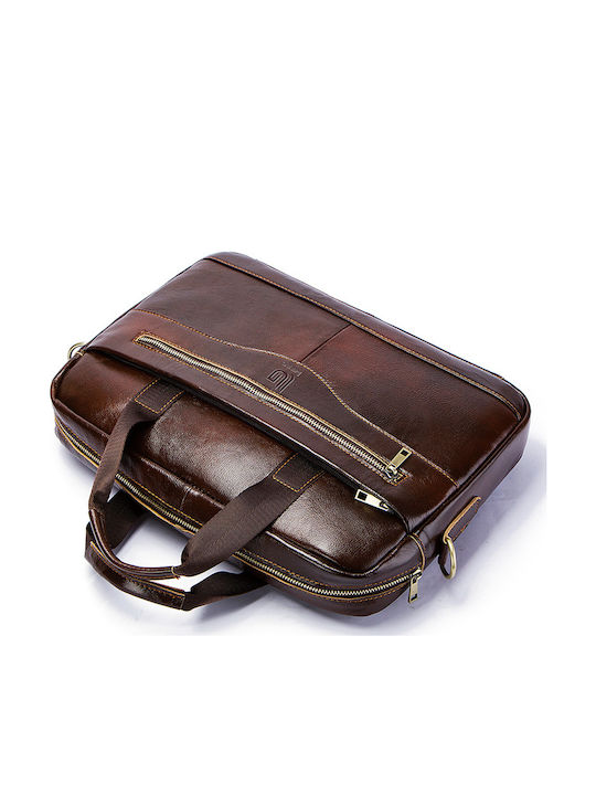 Leather Men's Bag Handbag Brown