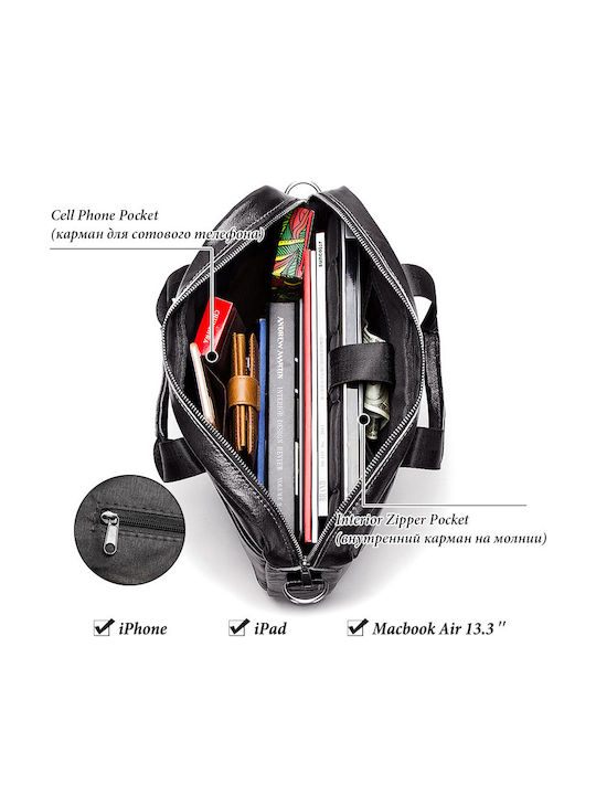 Leather Men's Bag Handbag Black