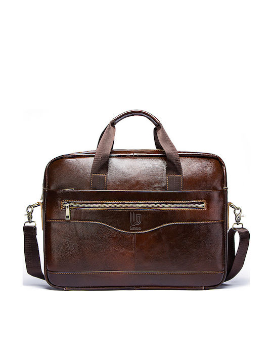 Leather Men's Bag Handbag Brown
