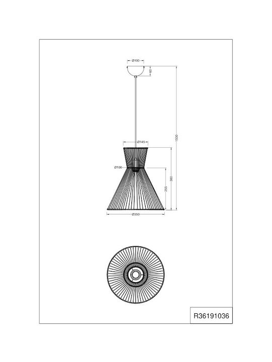 Trio Lighting Висящо Осветително Тяло Черен