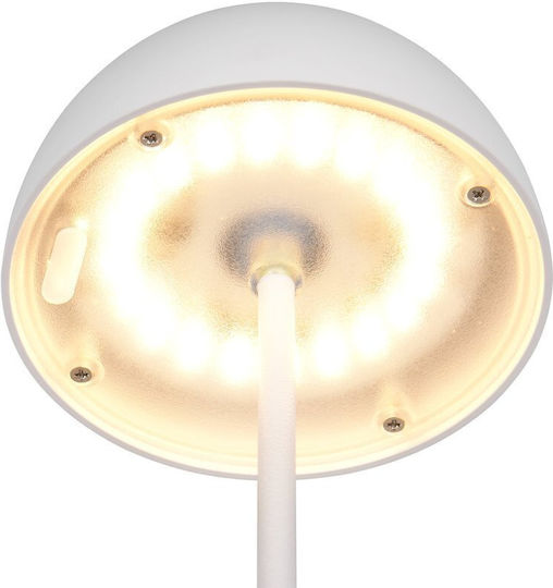 Trio Lighting Kunststoff Tischlampe LED mit Weiß Schirm und Basis