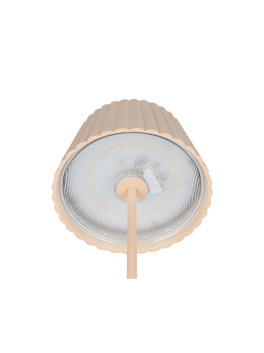 Trio Lighting Μεταλλικό Πορτατίφ LED με Μπεζ Καπέλο και Βάση
