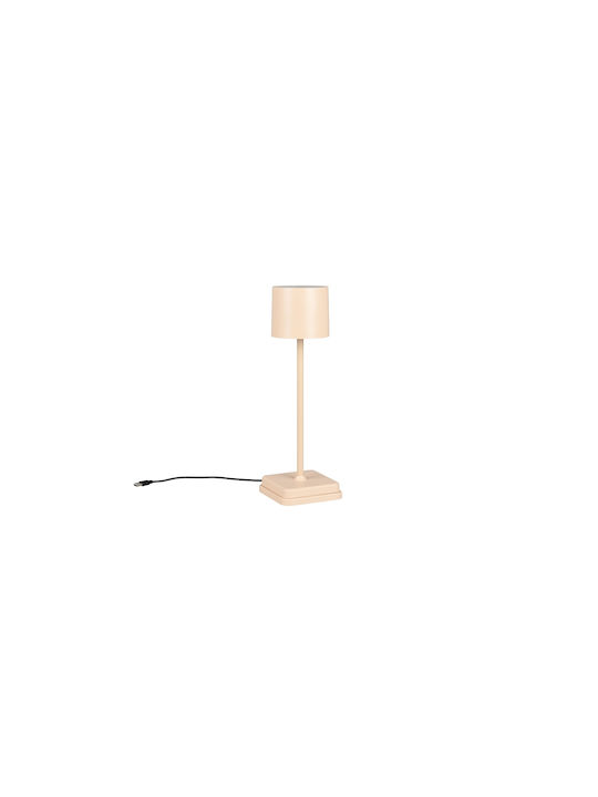 Trio Lighting Πλαστικό Πορτατίφ με Μπεζ Καπέλο και Βάση