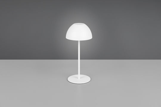 Trio Lighting Kunststoff Tischlampe LED mit Weiß Schirm und Basis