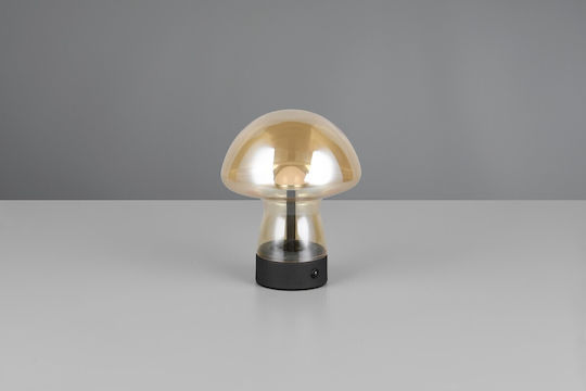 Trio Lighting Glas Tischlampe LED mit Honig Schirm und Basis