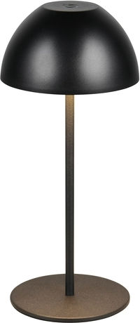 Trio Lighting Plastic Table Lamp LED with Black Shade and Base