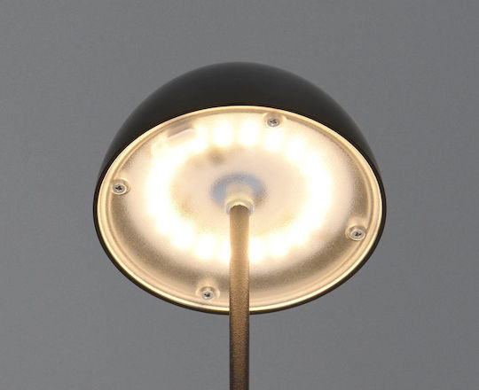 Trio Lighting Kunststoff Tischlampe LED mit Schwarz Schirm und Basis