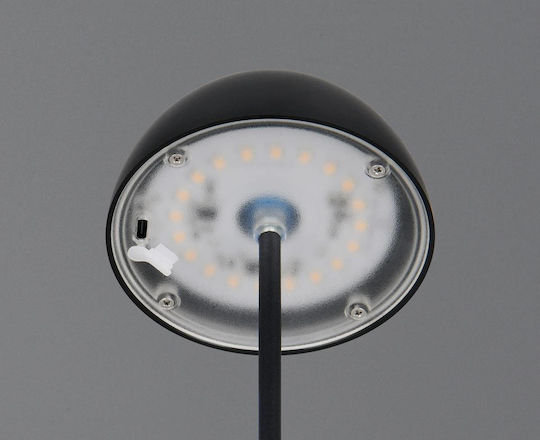 Trio Lighting Kunststoff Tischlampe LED mit Schwarz Schirm und Basis