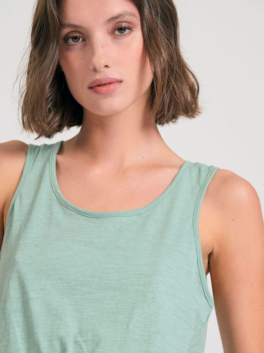 Women's Blouse Cotton Sleeveless Turquoise