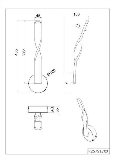 Trio Lighting Φωτιστικό Τοίχου Trio Lighting Φωτιστικό Τοίχου