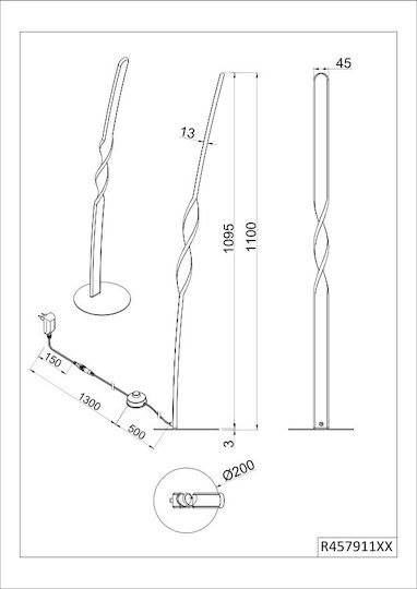 Trio Lighting LED Floor Lamp Black