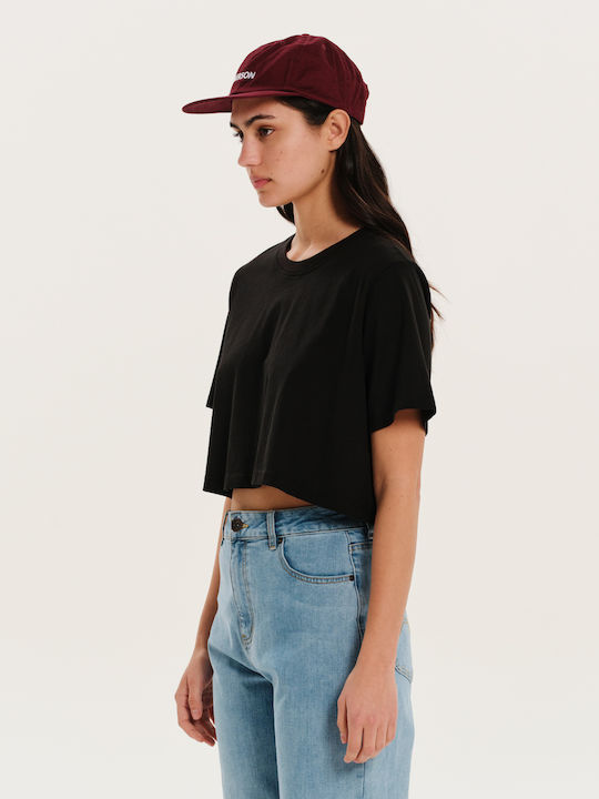 Damen Crop T-Shirt Schwarz