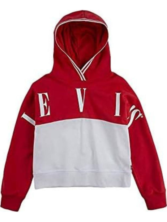 Kinder-Sweatshirt mit Kapuze und Taschen Tomato Red