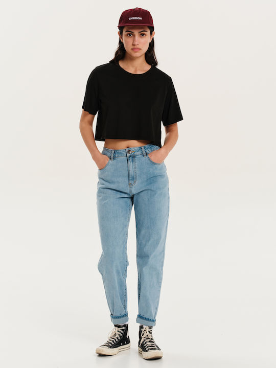 Damen Crop T-Shirt Schwarz