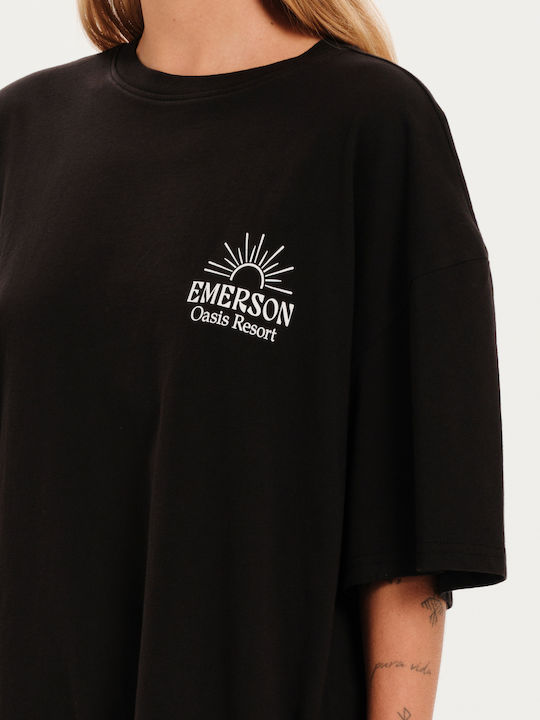 Oasis Resort Γυναικείο Oversized T-shirt Μαύρο
