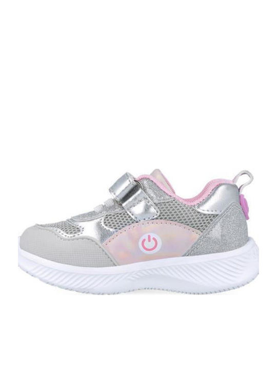 Παιδικά Sneakers με Φωτάκια Ασημί