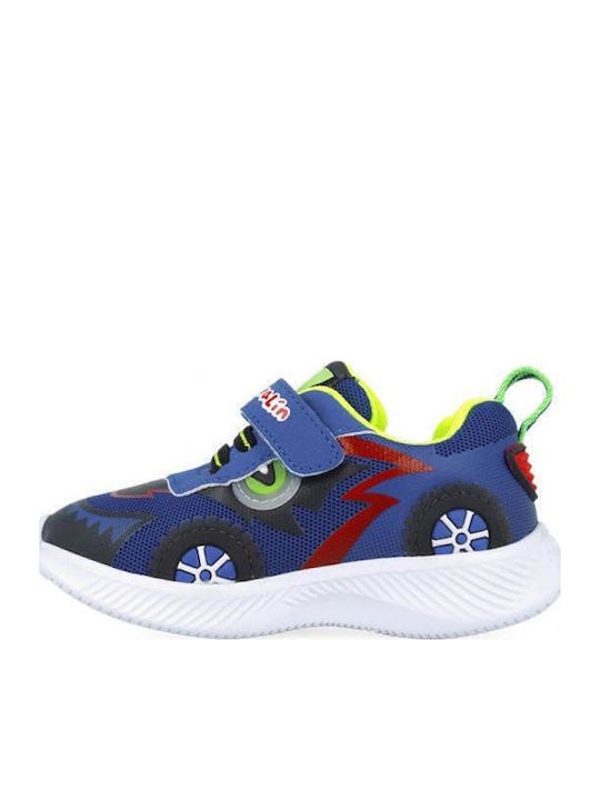 Παιδικά Sneakers με Σκρατς & Φωτάκια Μπλε