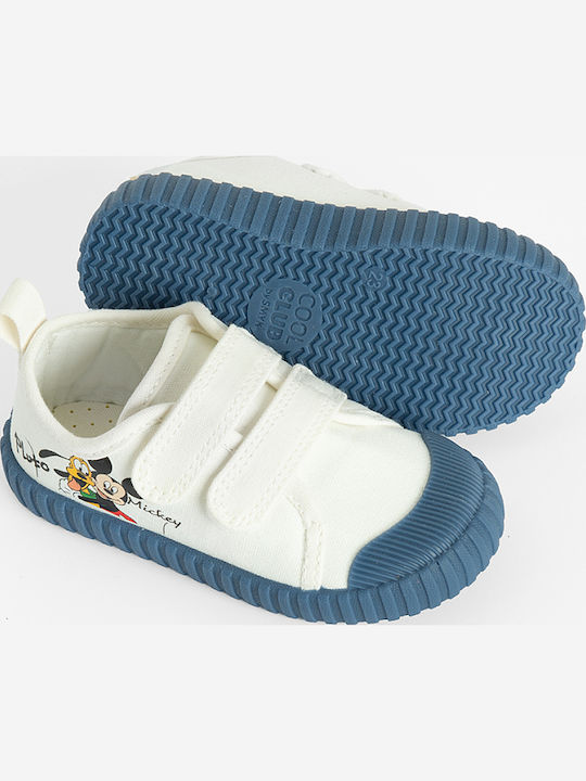 Mickey Mouse Friends Disney Kids Sneakers with Scratch White