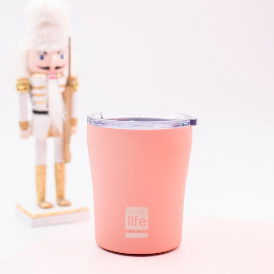 Ecolife Glass Thermos Stainless Steel BPA Free 300ml Pink