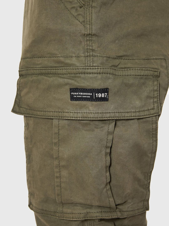 Trousers Cargo Elastic in Regular Fit Khaki