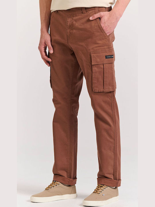 Trousers Cargo Elastic in Regular Fit Brown