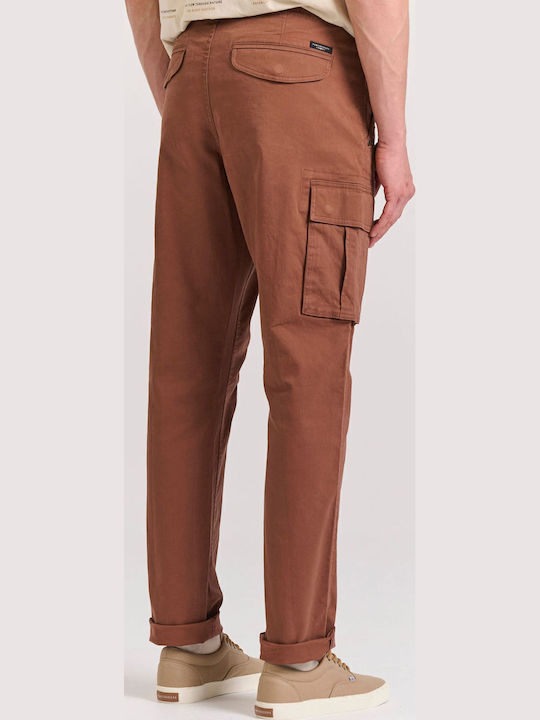 Trousers Cargo Elastic in Regular Fit Brown