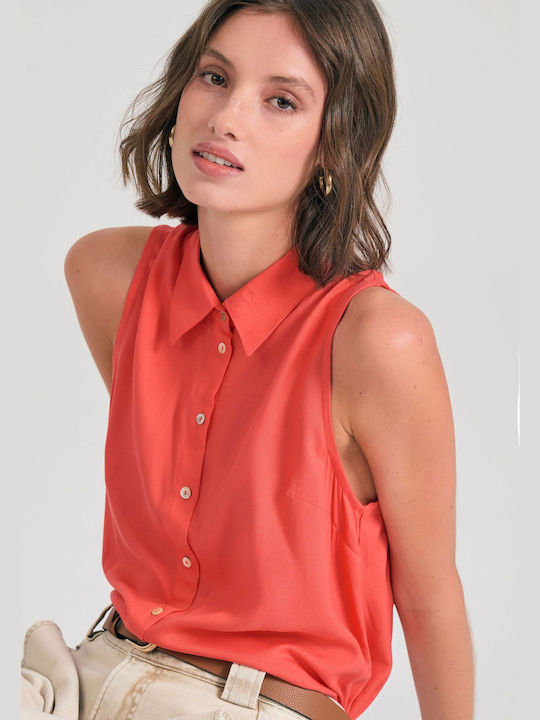 Women's Sleeveless Shirt Sunset Coral