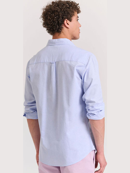 Long-sleeved Cotton Shirt Light Blue