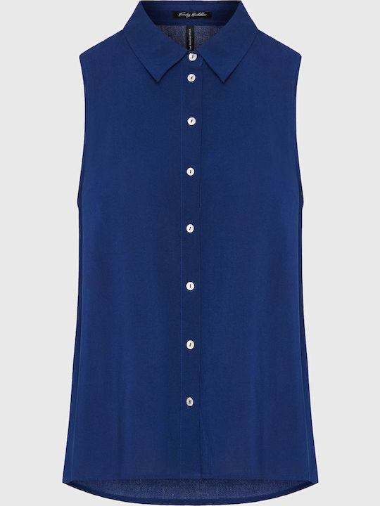 Ärmellos Damen Hemd Skipper Blue