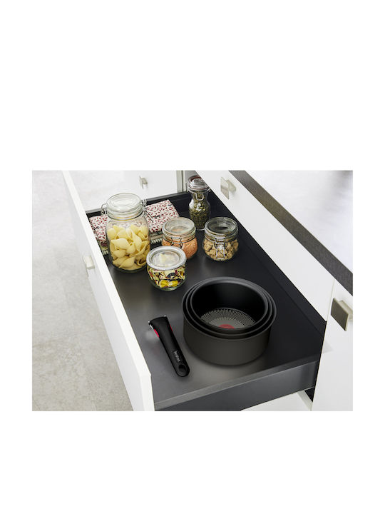 Tefal Ingenio Eco Resist Cookware Set of Aluminum with Ceramic Coating Black 13pcs