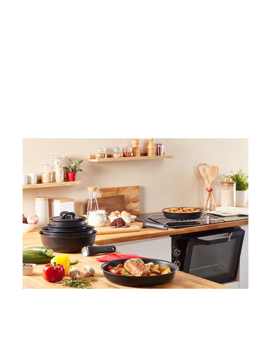 Tefal Ingenio Eco Resist Cookware Set of Aluminum with Ceramic Coating Black 13pcs