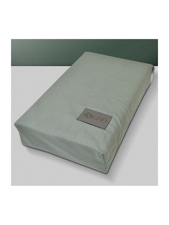 Lino Home Sheet Sets Queen with Elastic 160x200+32cm. Moderna Mint 4pcs