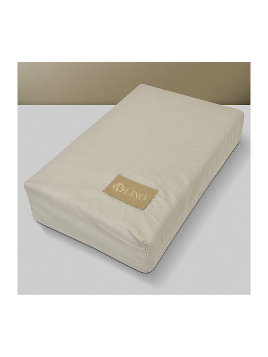 Lino Home Sheet Sets Queen with Elastic 160x200+32cm. Moderna Beige 4pcs