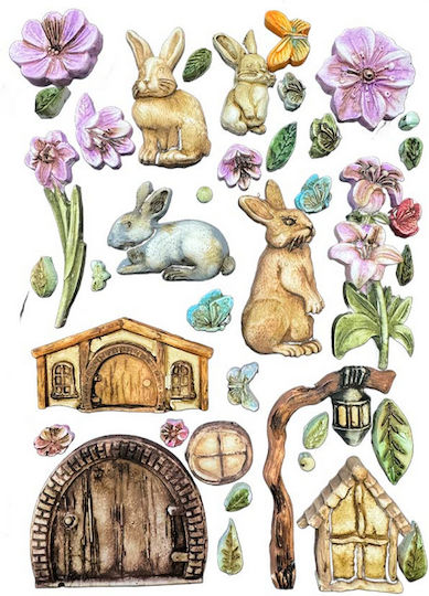 Καλούπι Σιλικόνης A5 15×21cm Stamperia Rabbits Flowers