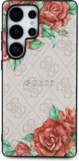 Guess Flowers Umschlag Rückseite Leder Rosa (Galaxy S25 Ultra,Samsung S25 Ultra)