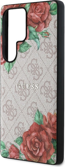 Guess Flowers Umschlag Rückseite Leder Rosa (Galaxy S25 Ultra,Samsung S25 Ultra)