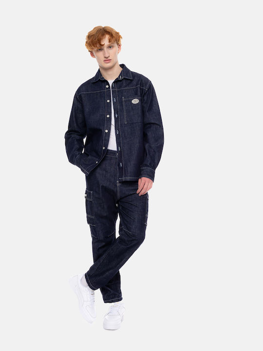 Long Sleeve Denim Overshirt Blue