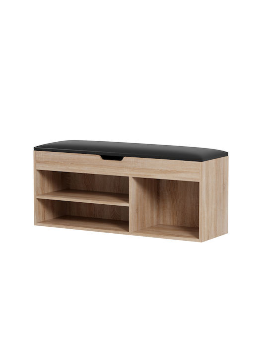 Entry Furniture with Shoe Rack & Bench Σοναμά-καφέ 100x30x44cm