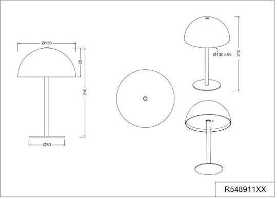 Trio Lighting Μεταλλικό Πορτατίφ LED με Καφέ Καπέλο και Βάση
