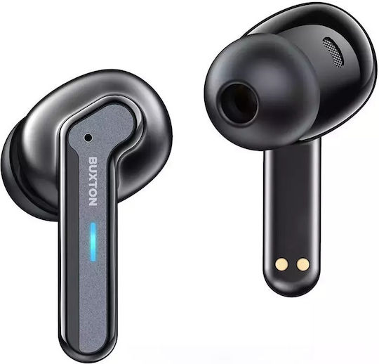 Buxton BTW8200 Raccoon In-ear Bluetooth Handsfree Ακουστικά με Αντοχή στον Ιδρώτα και Θήκη Φόρτισης Μαύρα