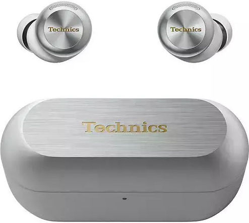 Technics EAH-AZ100 In-ear Bluetooth Handsfree Ακουστικά με Αντοχή στον Ιδρώτα και Θήκη Φόρτισης Ασημί