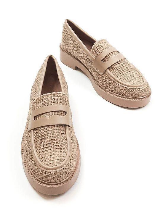 Women's Loafers in Khaki Color