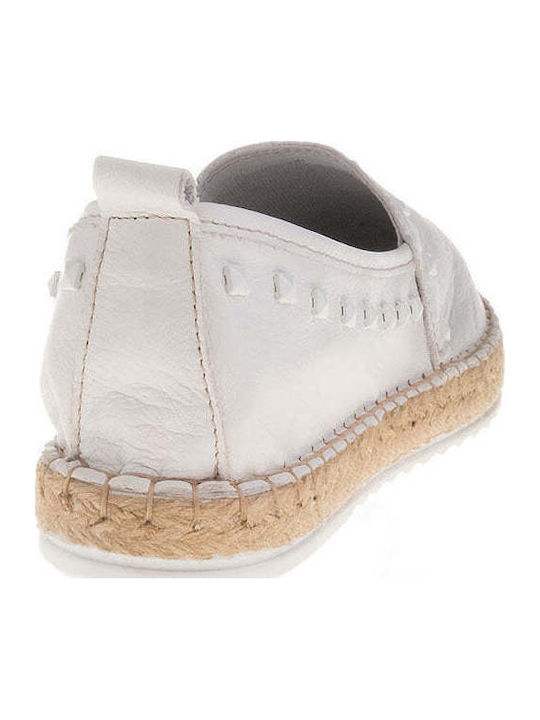 Women's Leather Espadrilles White